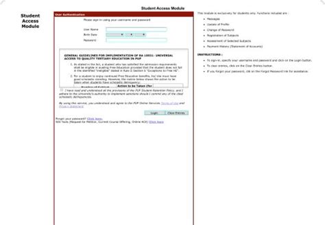 coc phinma portal|Student Access Module .